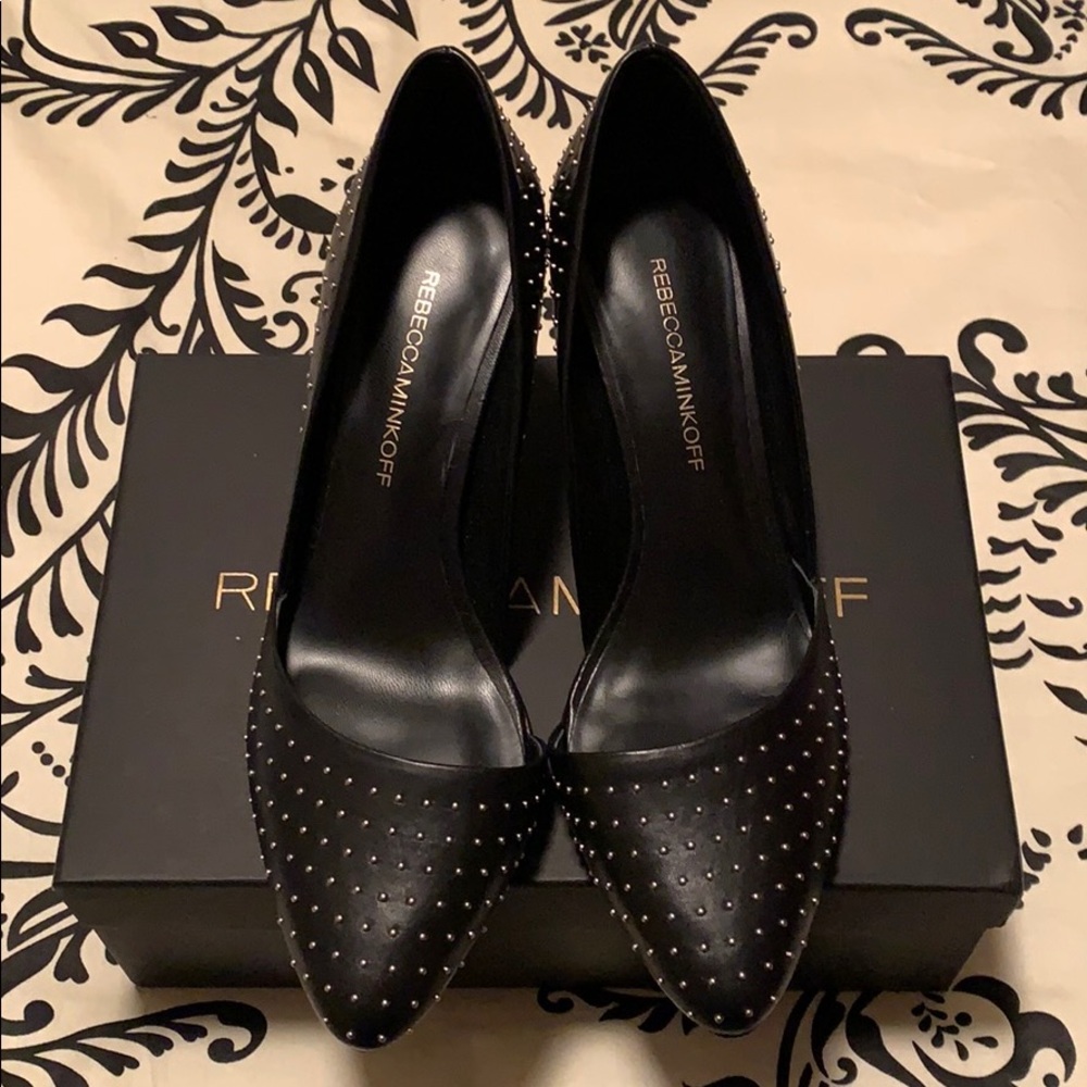 Rebecca Minkoff black leather heels/8